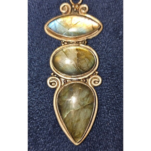 Labradorite 925 Silver Pendant Charm - Picture 4 of 6